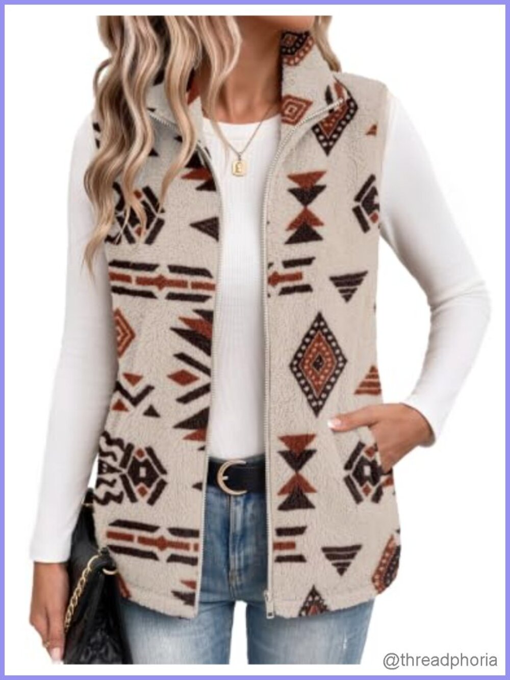 Zeagoo Women Sleeveless Sherpa Fleece Zip Up Vest with Pockets
